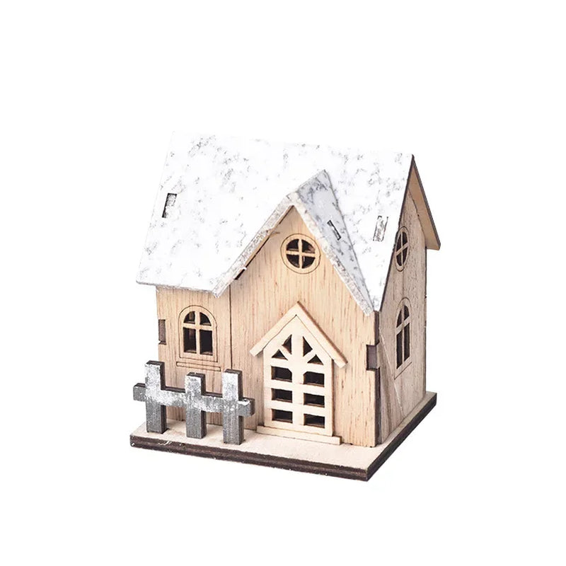 Christmas Decoration Christmas Decoration Light up Chalet LED Wooden Christmas Small House Christmas Tabletop Decoration